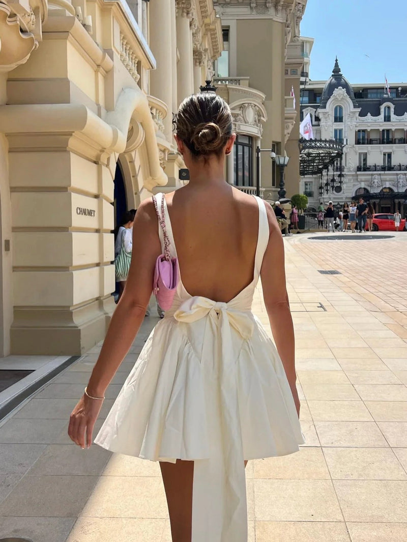 Aloura - Romantic Mini Dress With Open Back