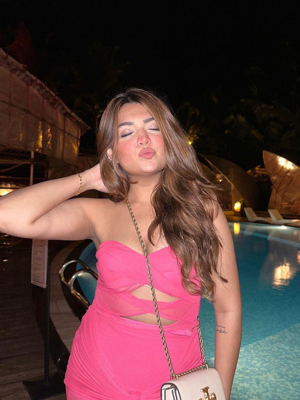 See Through Tied Tube Cutout Drapped Maxi Dress