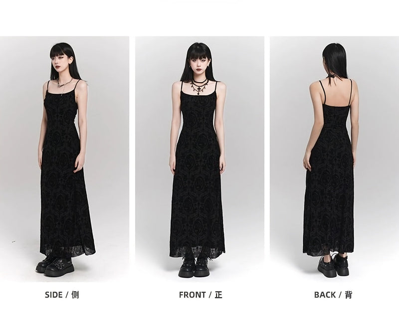 Gothic Velvet Maxi Dress
