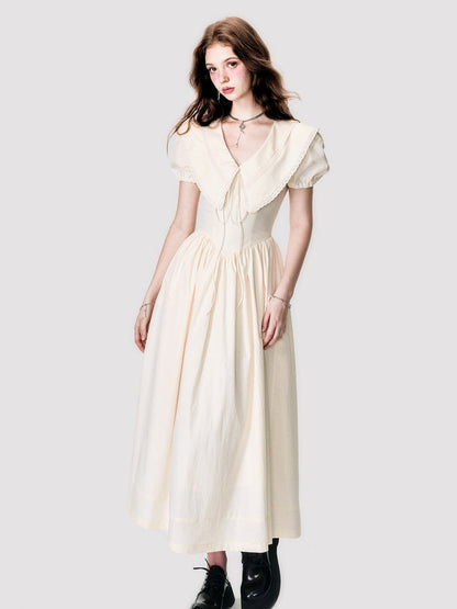 Fluffy Long One-piece With Oversized Collar