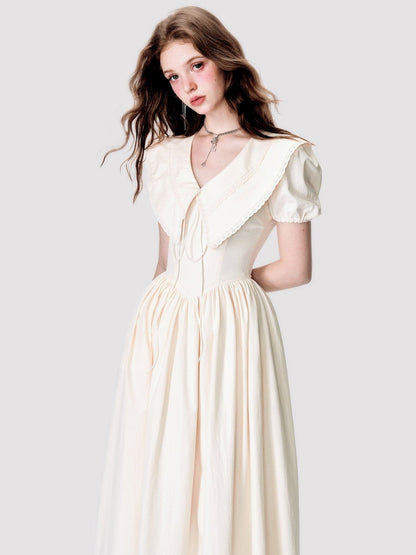 Fluffy Long One-piece With Oversized Collar