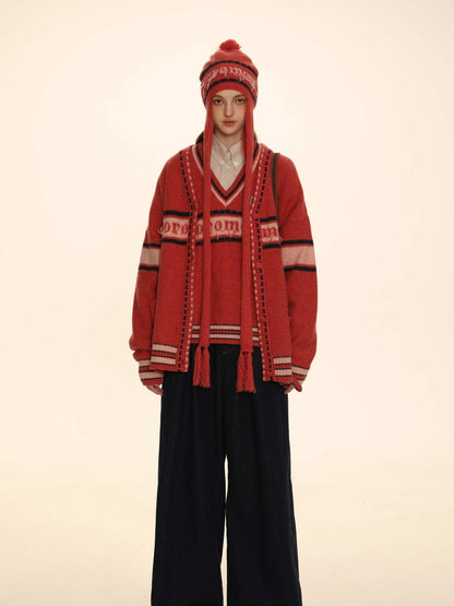 Retro Knit Oversize Long Cardigan