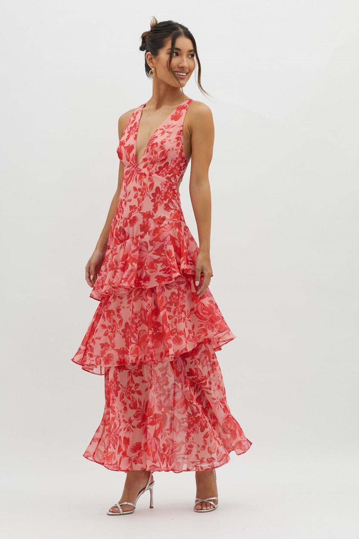 Isla | Strappy Ruffle Maxi Dress