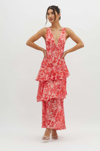 Isla | Strappy Ruffle Maxi Dress