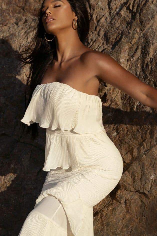 Smocking Sleeveless Midi Dress