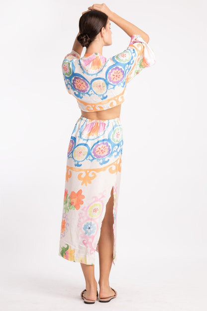 Cut-out Mid Sleeve Midi Dress