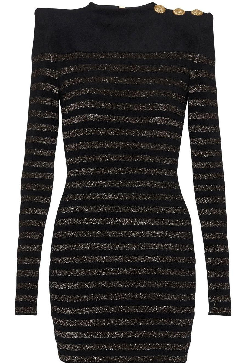Jersey Stripe Long Sleeve Mini Dress