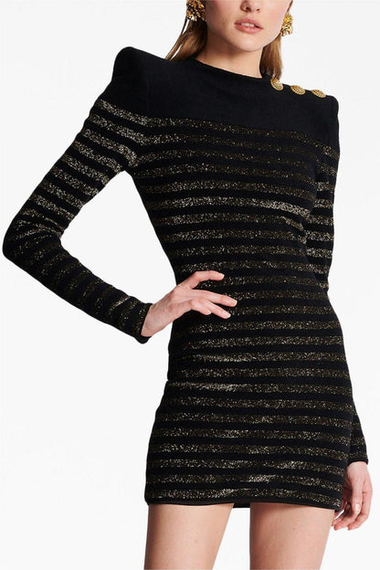 Jersey Stripe Long Sleeve Mini Dress