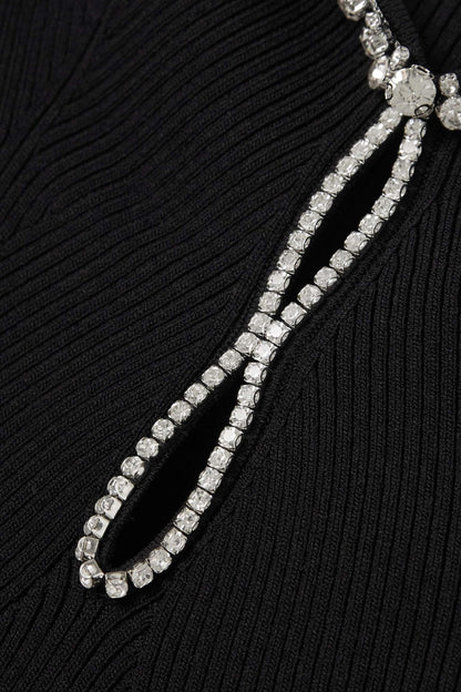 Knit Rhinestone Mini Dress