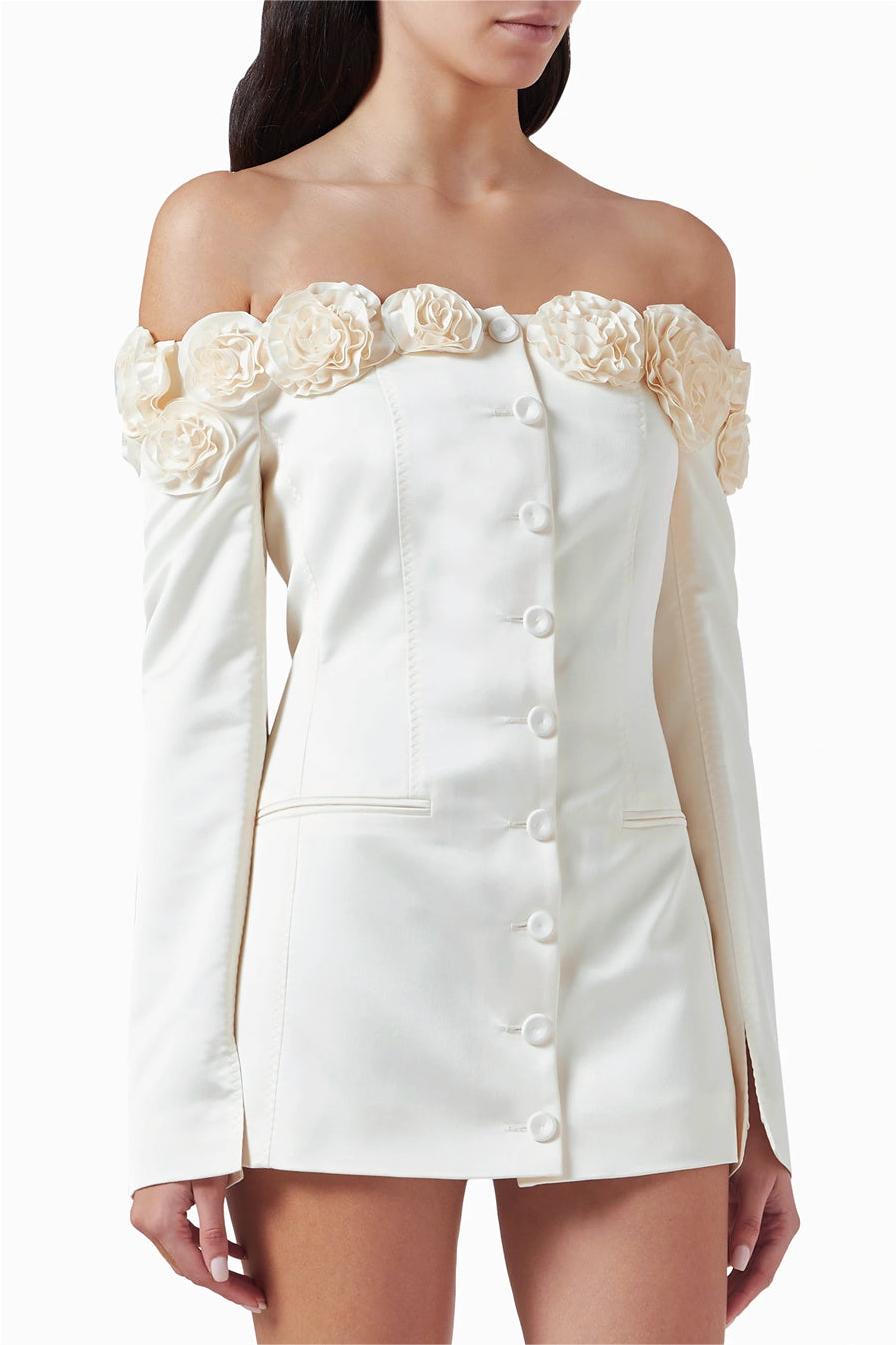 3d Off-shoulder Mini Dress