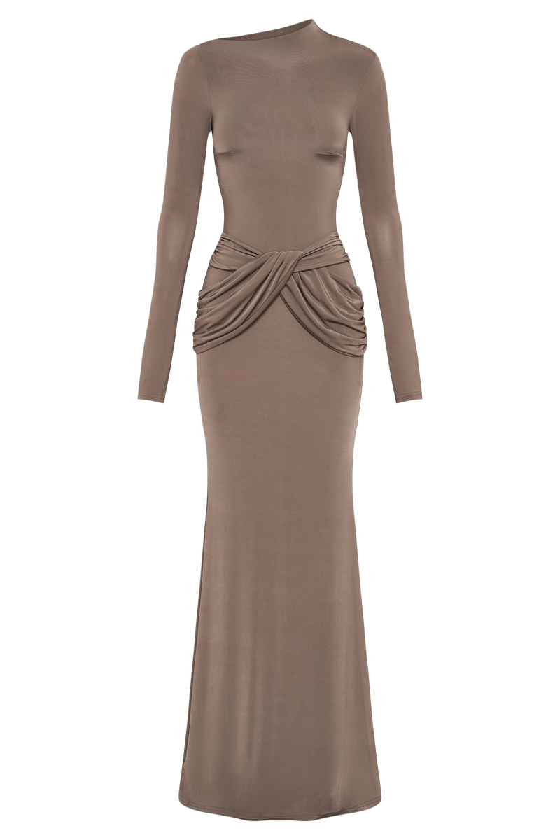 Jersey Knotted Midi Dress