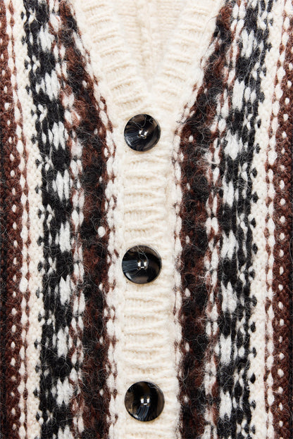 Knit Stripe Long Sleeve Cardigan