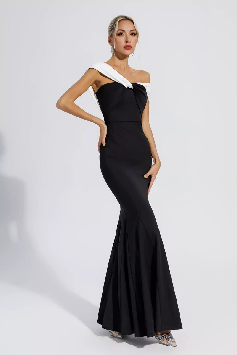 Kaitlyn Black Off-shoulder Mermaid Maxi Dress