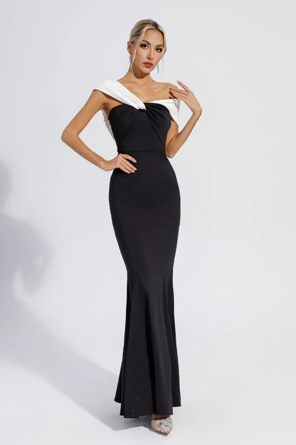 Kaitlyn Black Off-shoulder Mermaid Maxi Dress