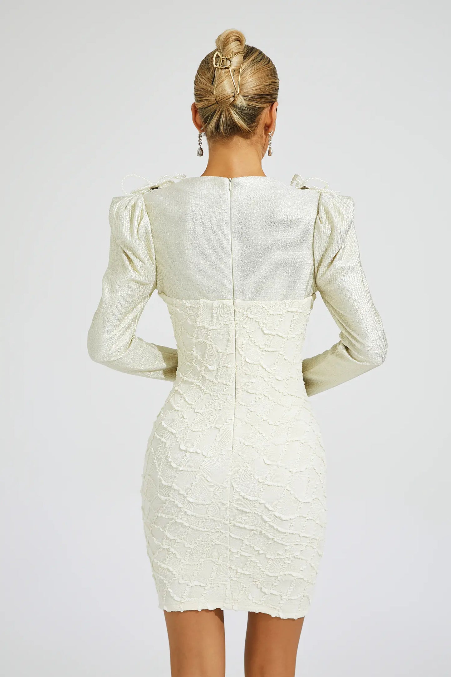 Kenneth White Lattice Patterned Mini Dress