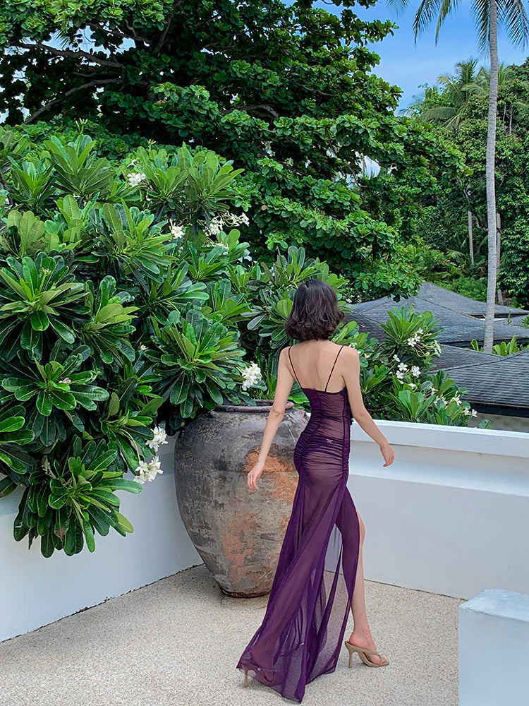 Cutout High-slit Maxi Dress