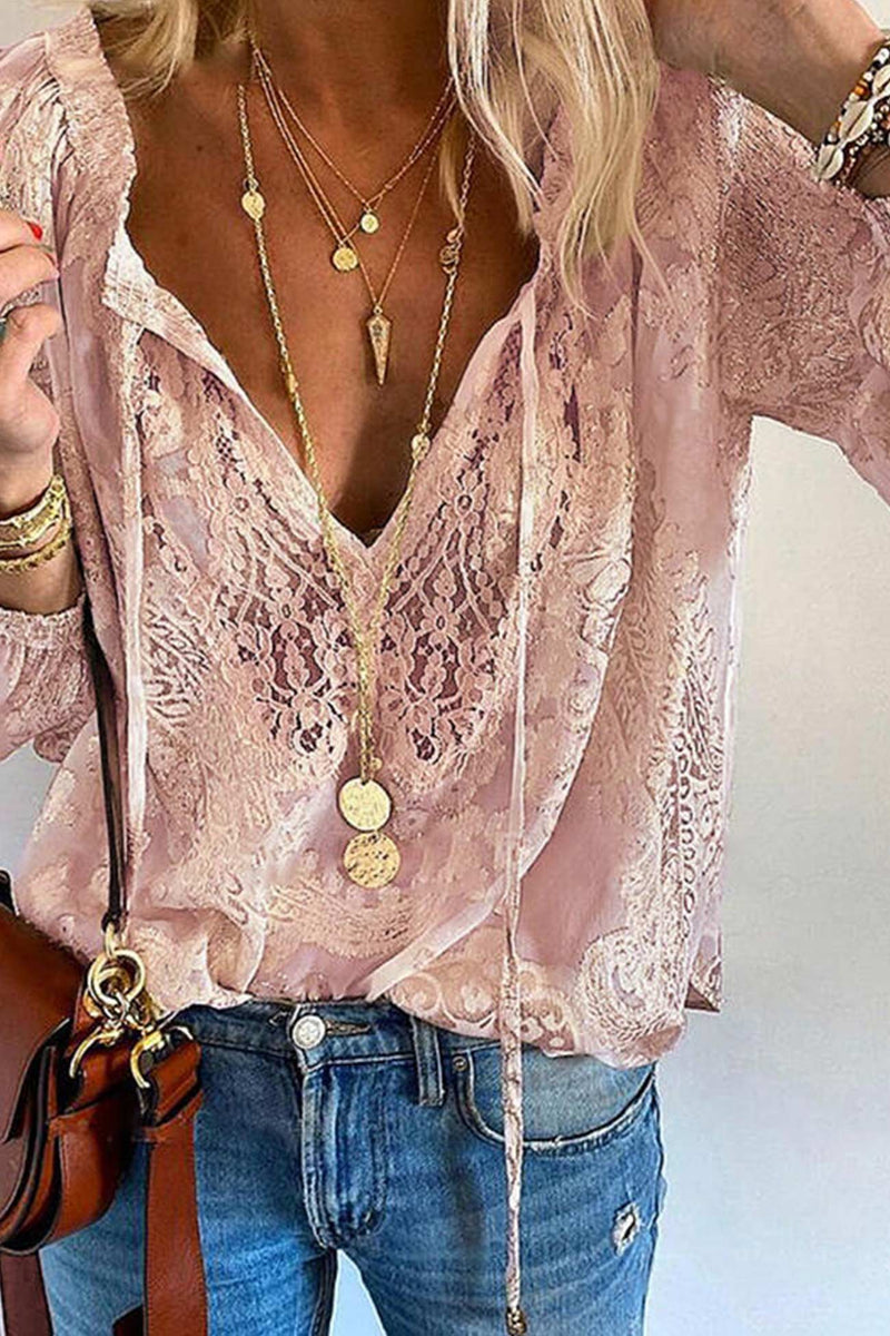 Lace Tie-up Blouse