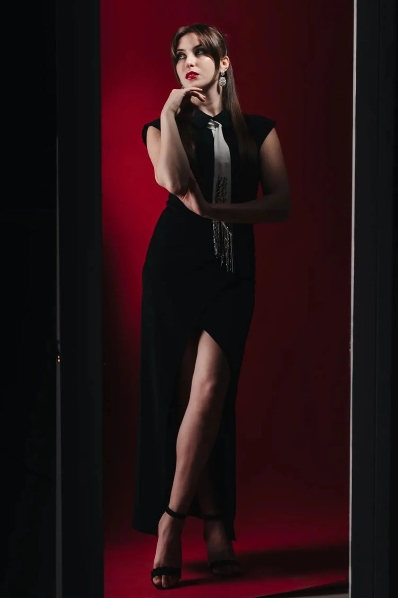Liberty Sleeveless Maxi Dress-black