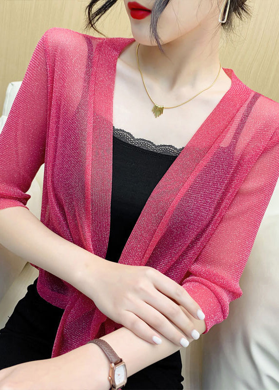 Loose Rose Lace Up Tulle Cardigan Half Sleeve As1022