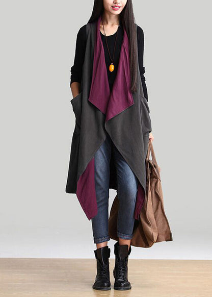Loose V Neck Wear on Both Sides Long Cardigans Spring Vv074