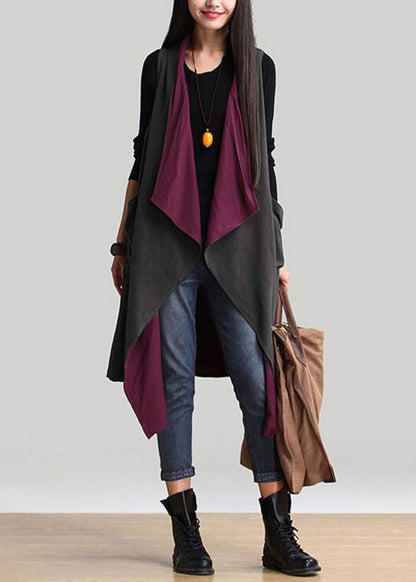 Loose V Neck Wear on Both Sides Long Cardigans Spring Vv074