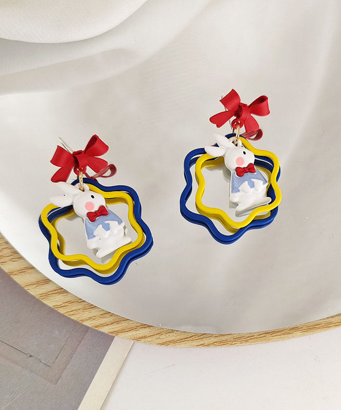 Bow Rabbit Fine Metal Drop Earrings