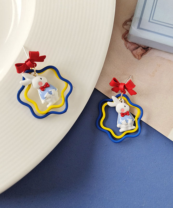 Bow Rabbit Fine Metal Drop Earrings