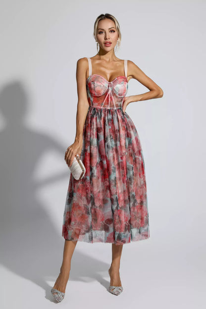 Lyric Red Midi Dress
