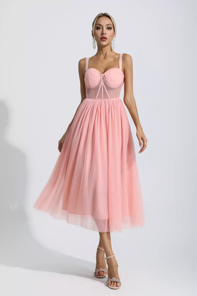 Lyric Pink Midi Dress