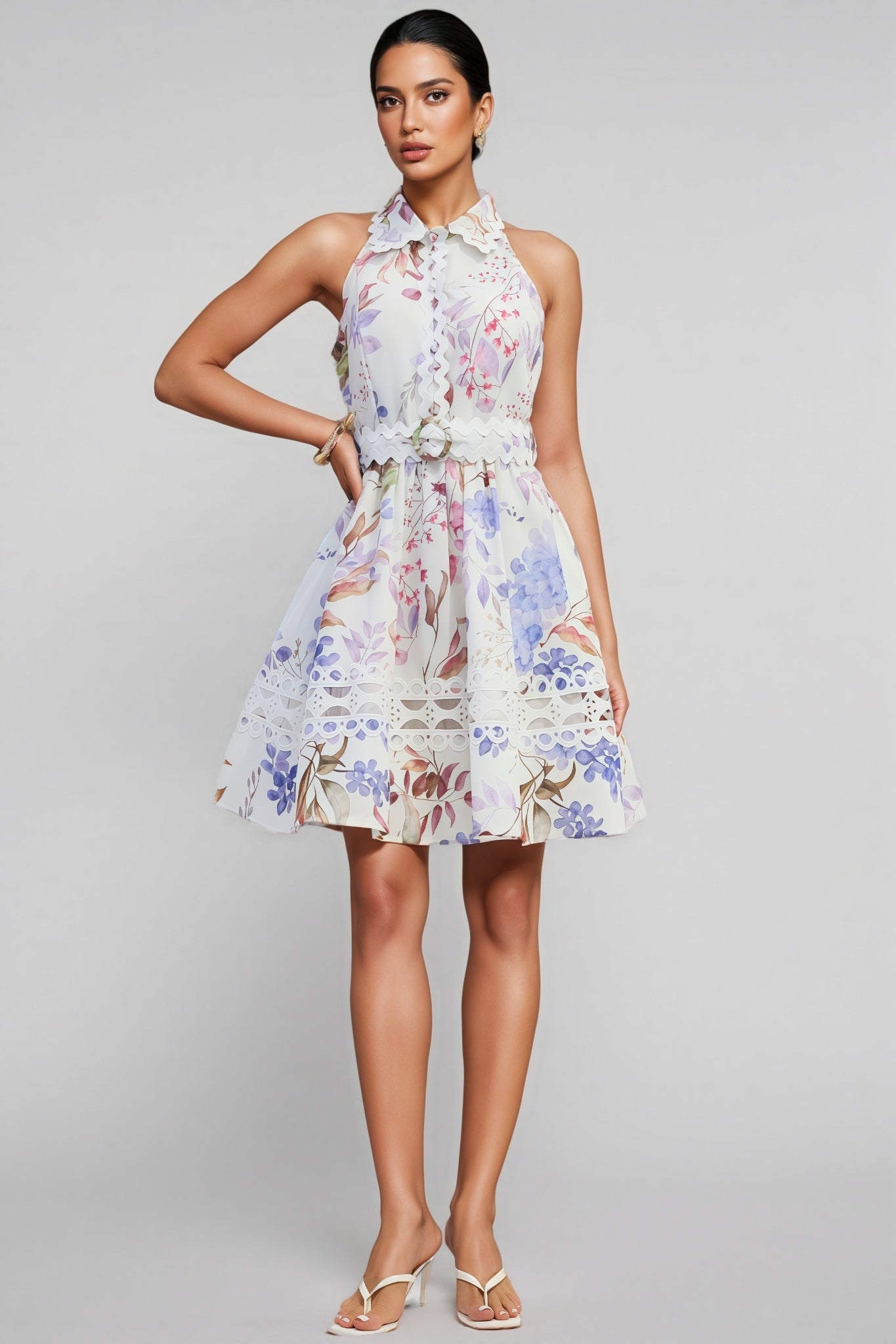 Helena Print Sleeveless Mini Dress