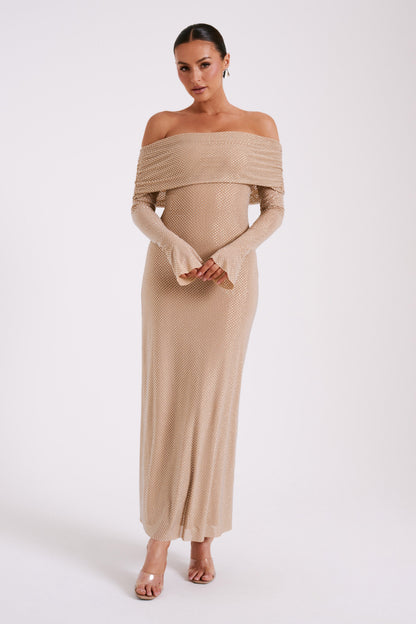 Diamond Maxi Dress Off Shoulder