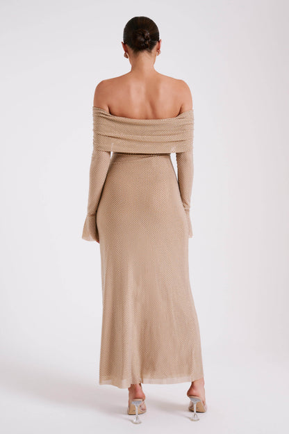 Diamond Maxi Dress Off Shoulder