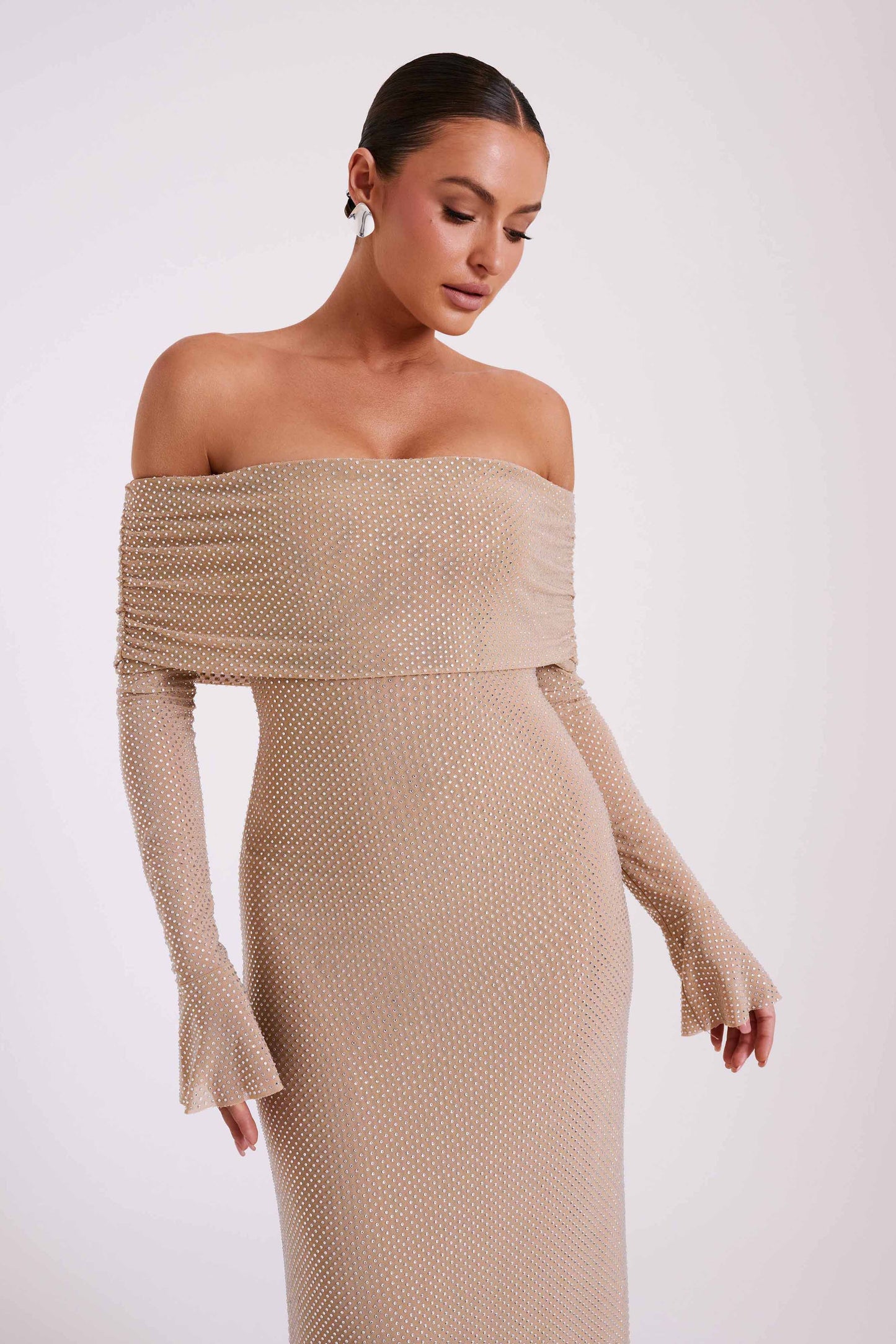 Diamond Maxi Dress Off Shoulder