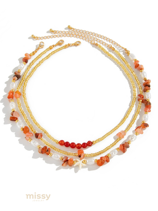 Jocelyne Layered Pearl Necklace Set