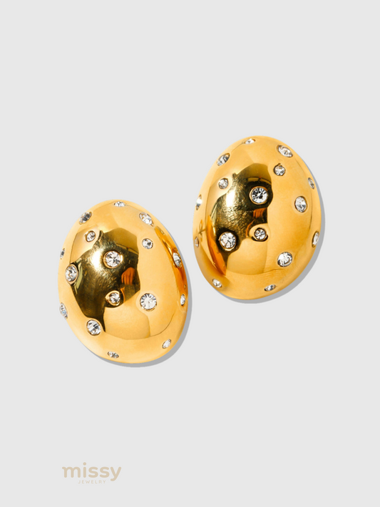 Julietta Oval Stone Drop Earrings
