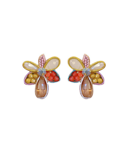 Modern Rainbow Alloy Acrylic Crystal Stud Earrings