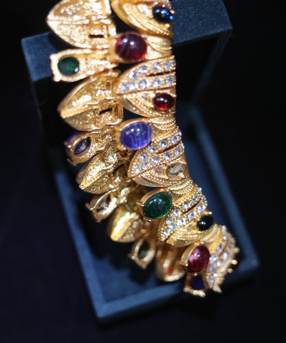 Modern Rainbow Ancient Gold Zircon Gem Stone Choker Gh1029