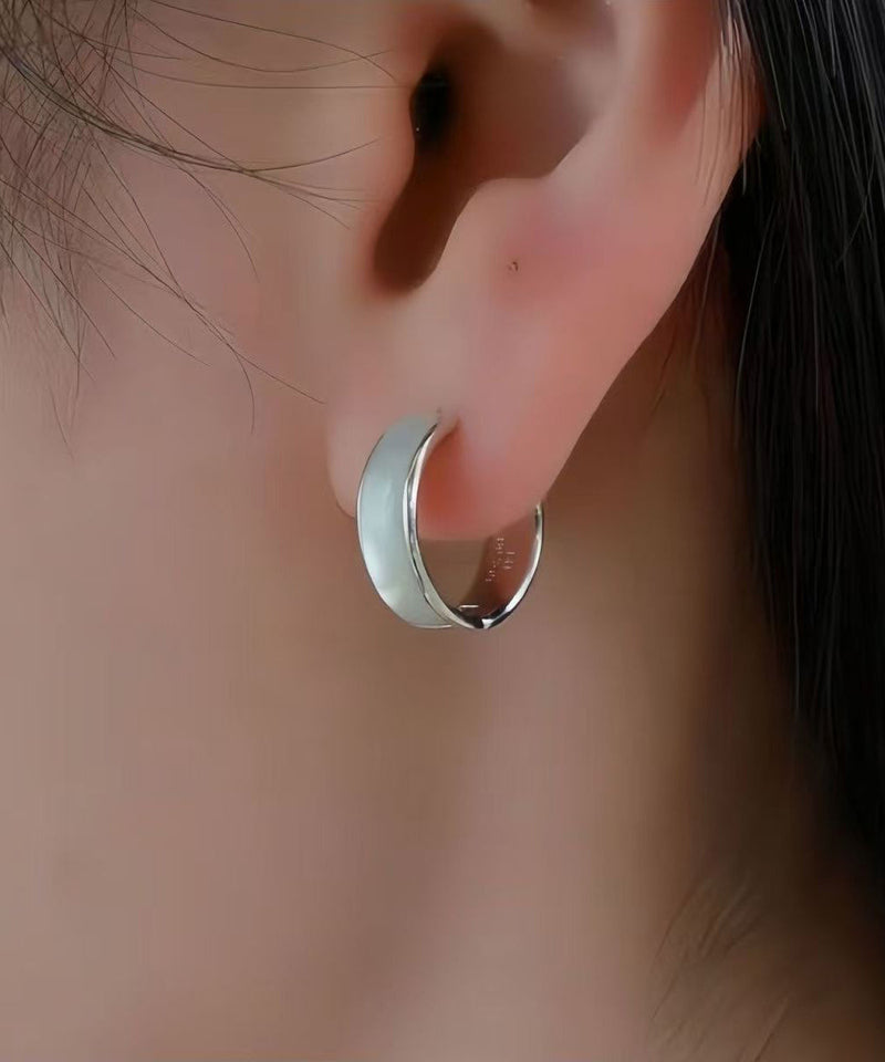Modern Silk Copper Overgild Fritillary Bulb Hoop Earrings