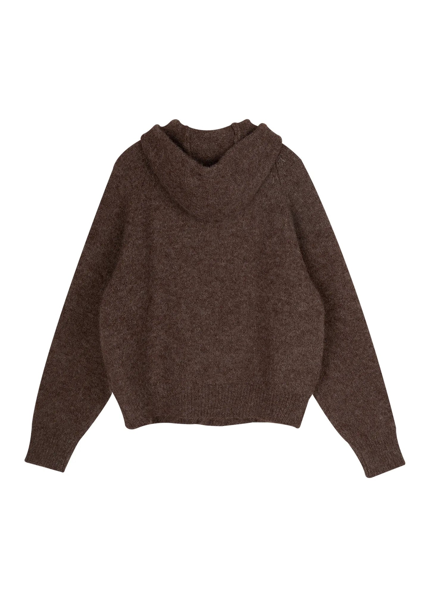 Hooded Button Mohair Cardigan