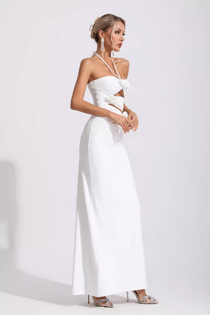Nayeli White Maxi Dress