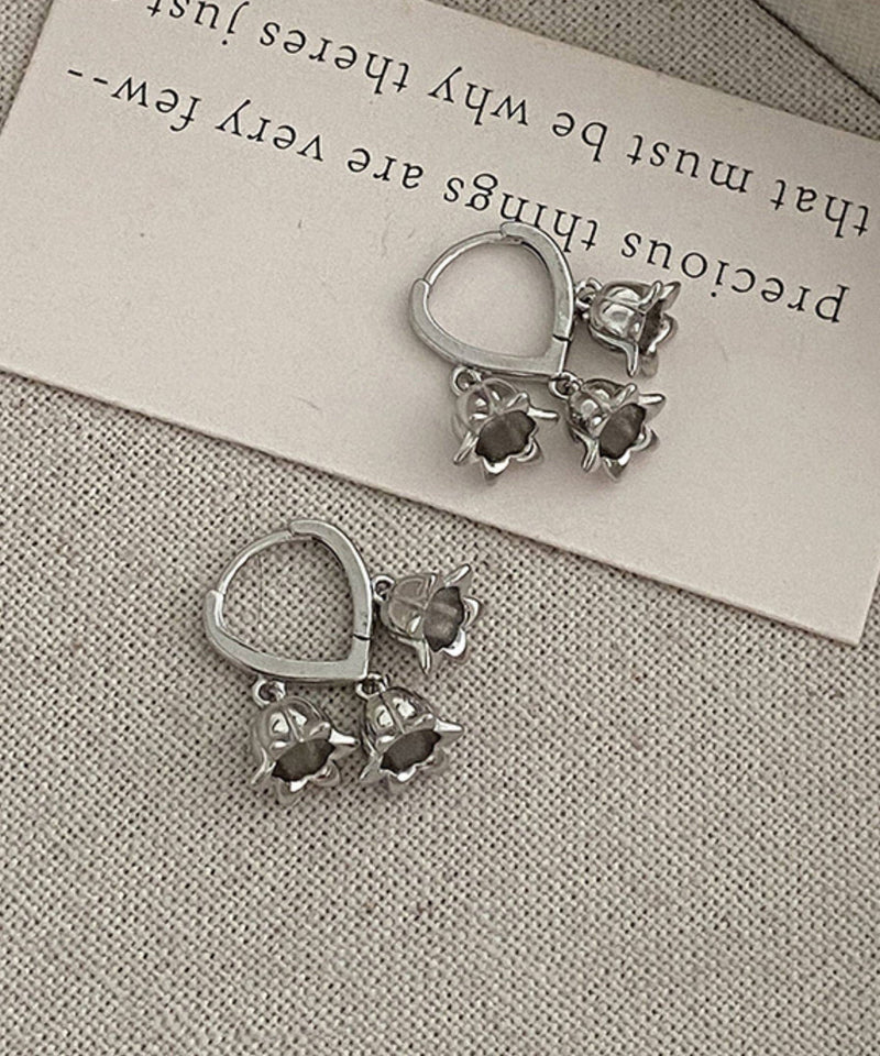 New 925 Silver Tulip Flower Ear Buckle