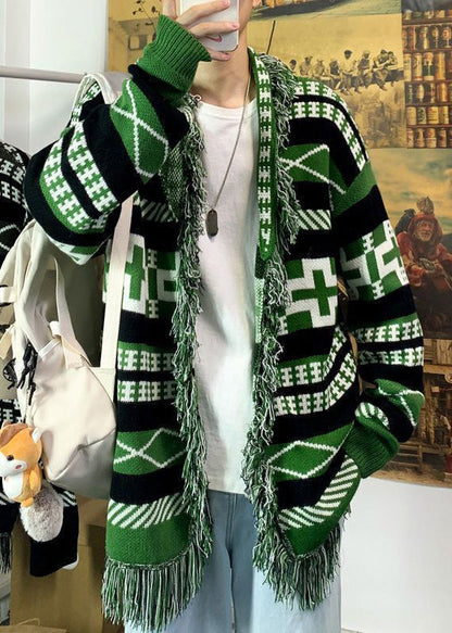 New Black Tasseled Cozy Knit Cardigans Fall Wj022
