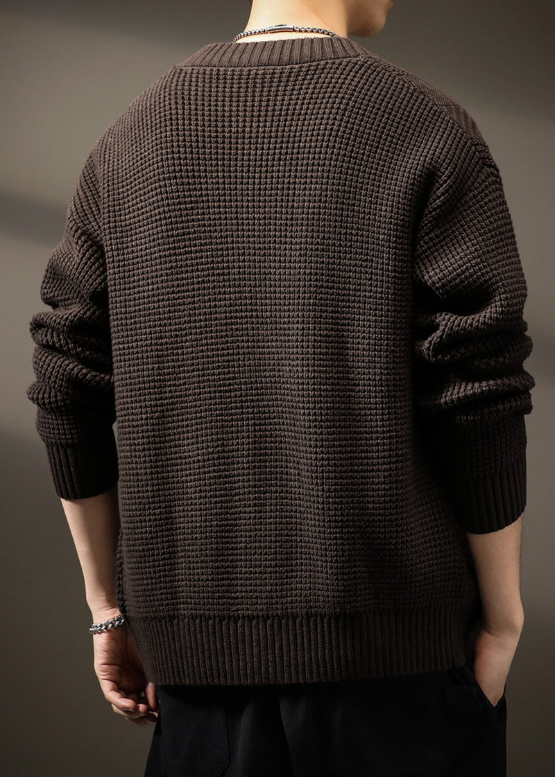Button Spring Neck New Coffee Cardigans V Knit
