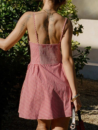 Plaid Sweetheart Mini Dress