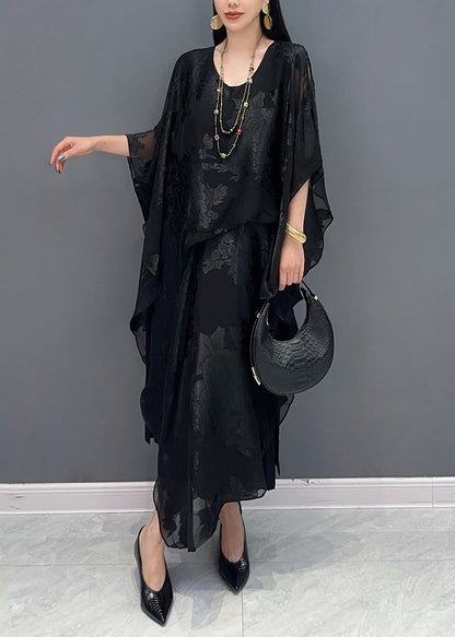 New Jacquard White Silk Maxi Dresses Summer Ay1056