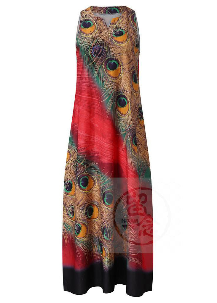 New Summer Green Feather Dress Sleeveless Long Dress Lc0007