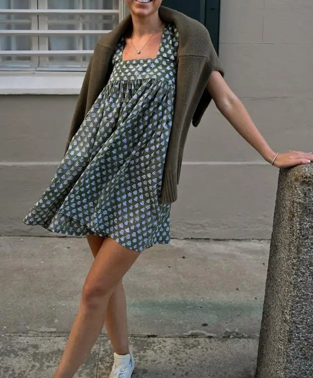 Stripe Tie-up Mini Dress