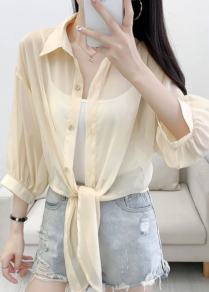 Novelty Yellow Button Cotton Thin Cardigan Summer As1017