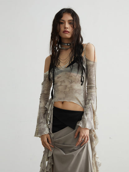 Ethereal Off-shoulder Ruffle Blouse