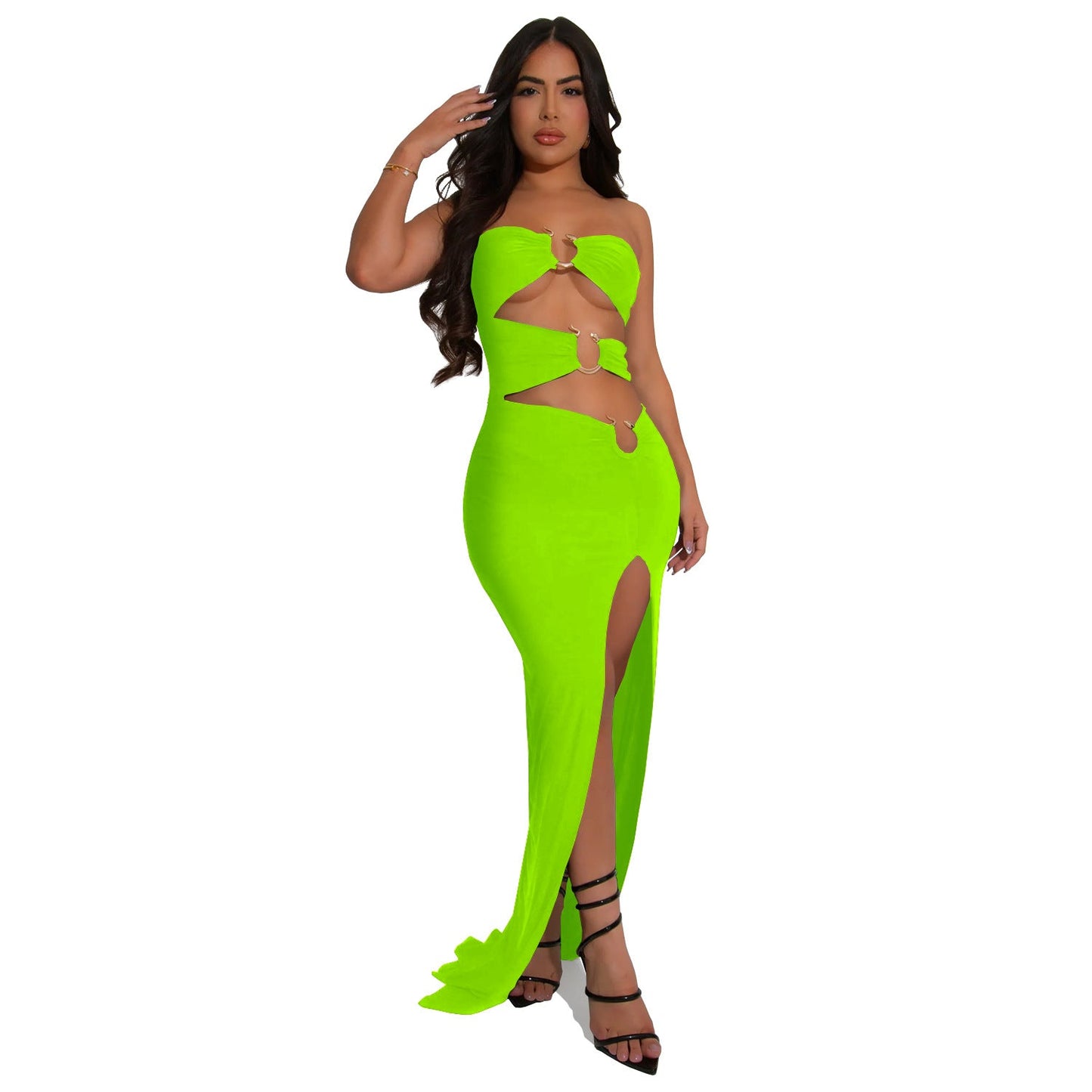 Wear Color Slim Fit Slit Maxi Dress
